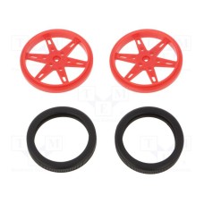POLOLU WHEEL(20T, 4.8MM) - 60×8MM, RED